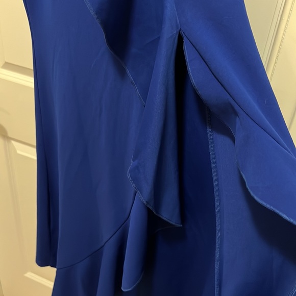 Woosea Royal Blue Slit Dress with Ruffles - Picture 3 of 6